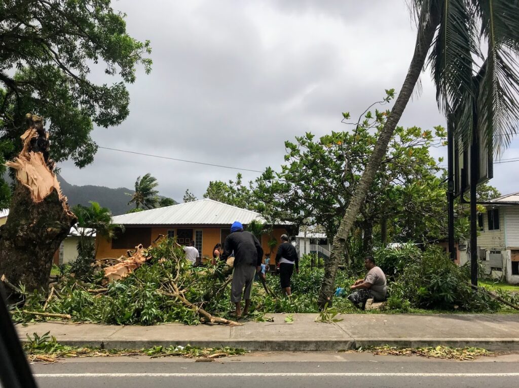 People Working to Cleanup from Cyclone Gita
