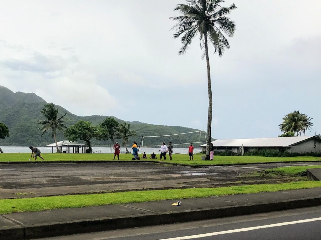 Teens of American Samoa playing volleyball