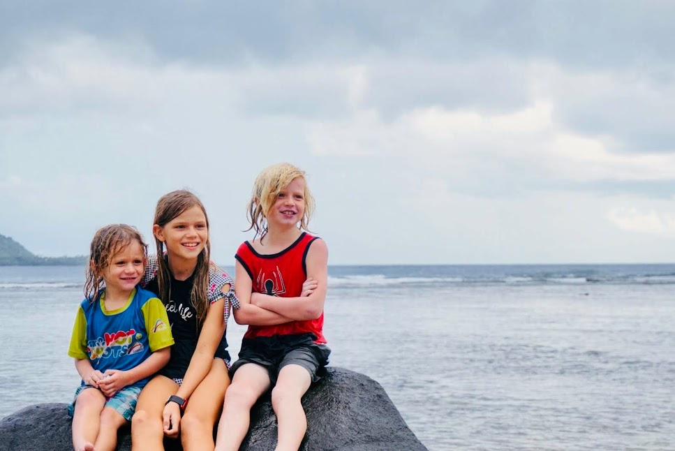 Kids celebrating Christmas in American Samoa